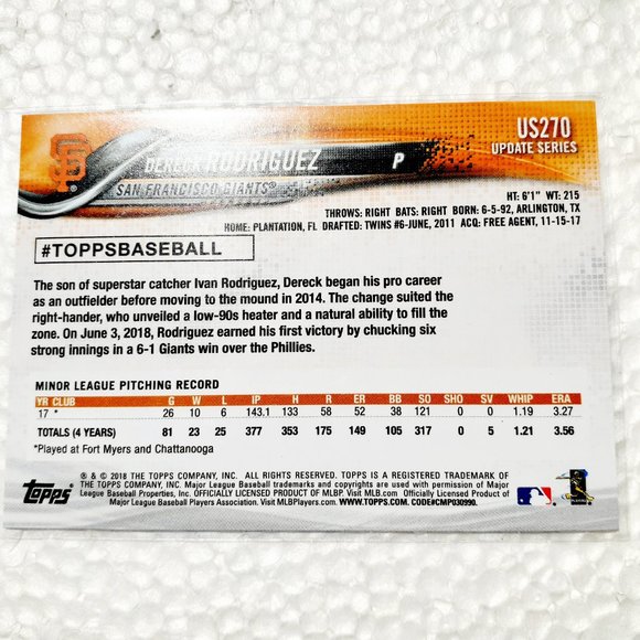 San Francisco Giants 6 Card Lot - BSBL [24_1] - Picture 10 of 14